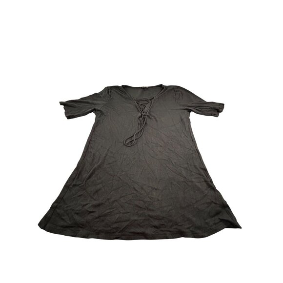 Express Black Lace-Up Tunic Top Size XL - Picture 8 of 10